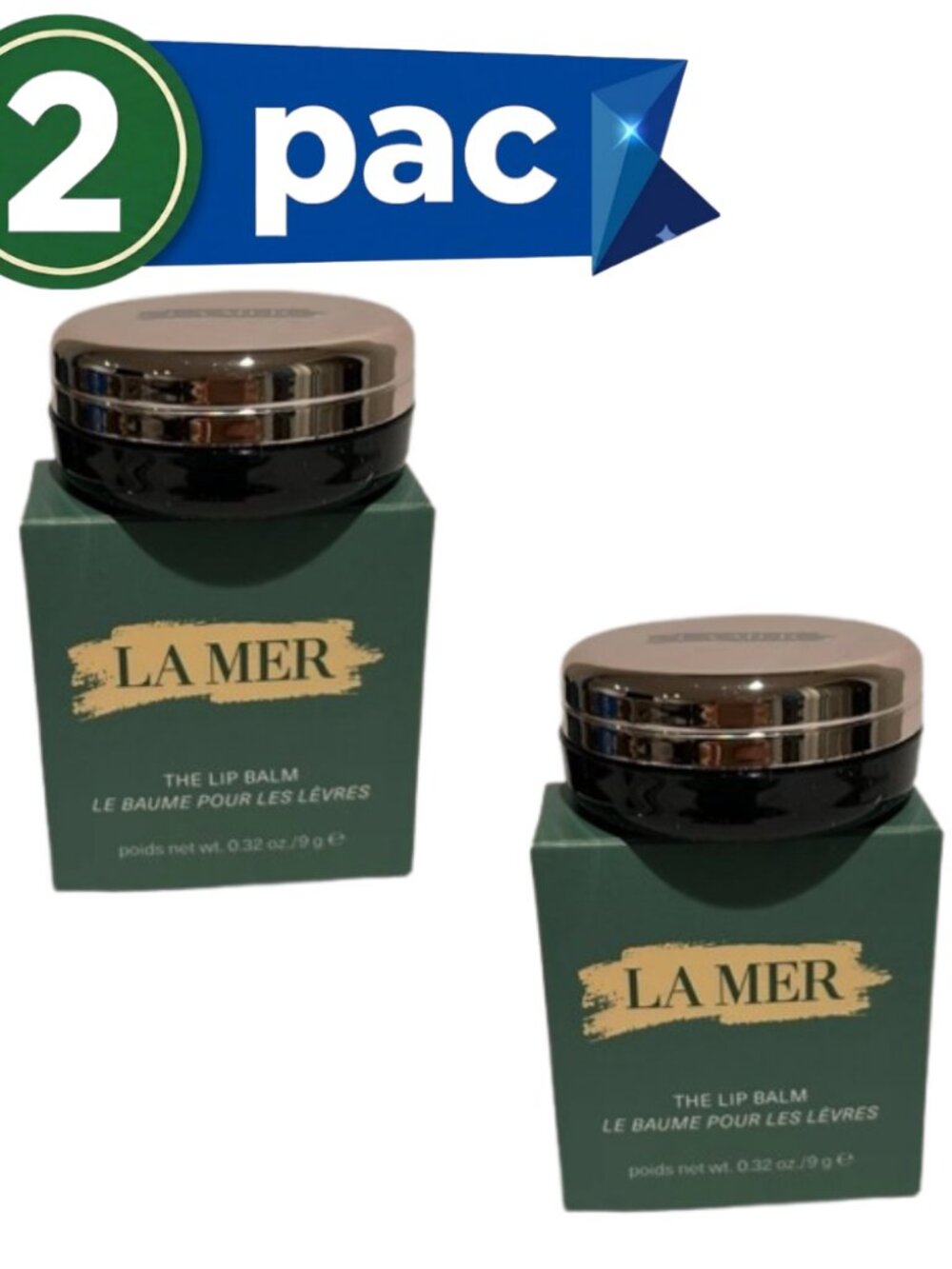 2 Pack La Mer The Lip Balm 0.32 oz / 9g Each | Hydrating Luxury Lip Care NEW